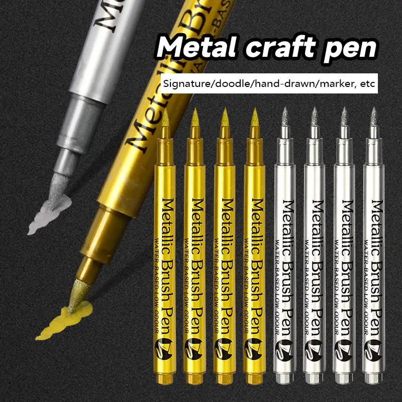 6pcs Metallic Paint Marker Pens Gold Silver Craftwork Resin Mold