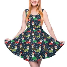  Cartoon Dog Dress Dogs Collection Graphic Sexy Dresses Sleeveless Korean Fashion Skate Dress Graphic Vestido Birthday Present 