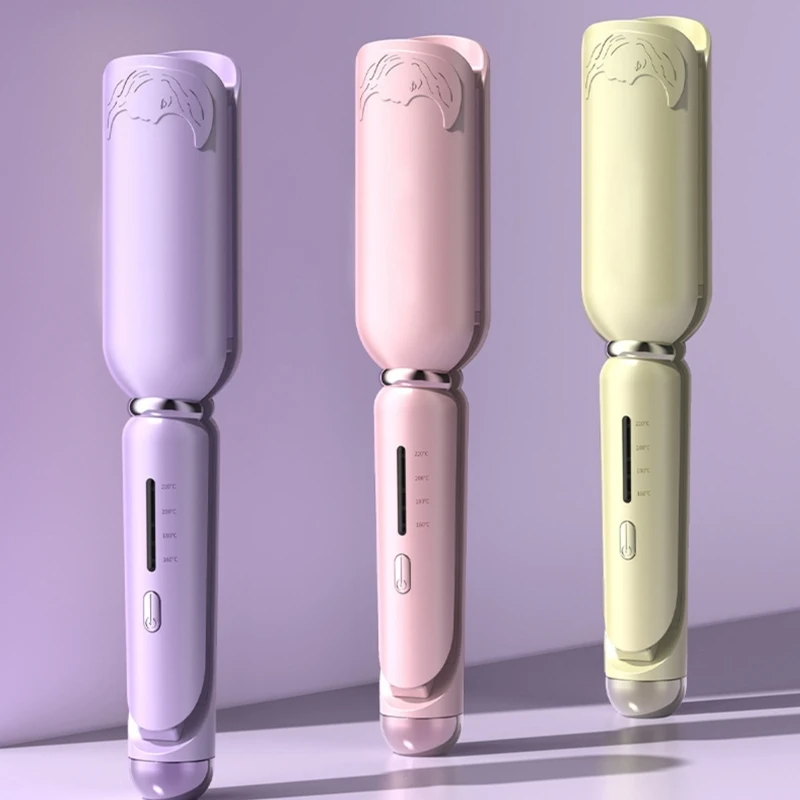 Y1UF 비치 웨이브 컬링 아이언 2 배럴 딥 헤어 웨이버 헤어 크림 퍼 세라믹 컬링 완드 비치 웨이브 완드 헤어 아이언 선물