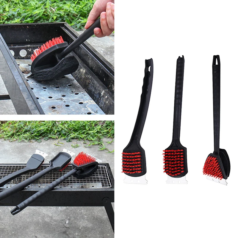 

BBQ Grill Brush Bristle Stainless Steel Scraper Cleaning Brush Durable Outdoor Home Kitchen Multifunctional Brush Grille Clean