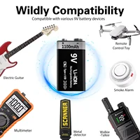 Kuugro USB 9V Rechargeable Battery 1100mAh Type-C Rechargeable 6F22 9V Li-ion Battery for RC Helicopeter Model Multimeter Toy - Image 6