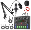 V8S Live Sound Card Podcast Equipment Live Broadcast DJ Device with BM800 Microphone Set For Music/Recording Live Streaming 1