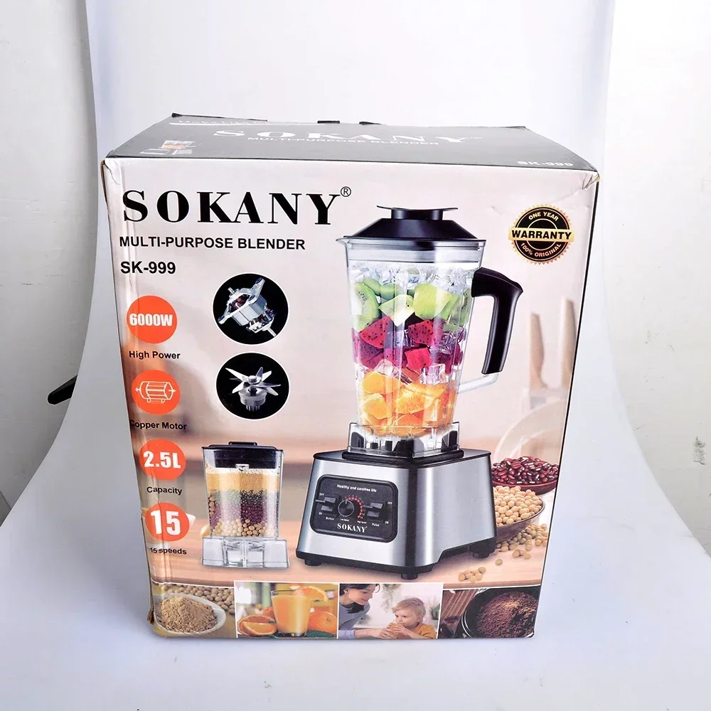 Houselin 6000W 강력한 블렌더, 2.5L 용기가 포함된 스무디 메이커 테이블 블렌더, 얼음, 견과류, 과일용 전문 블렌더 믹서