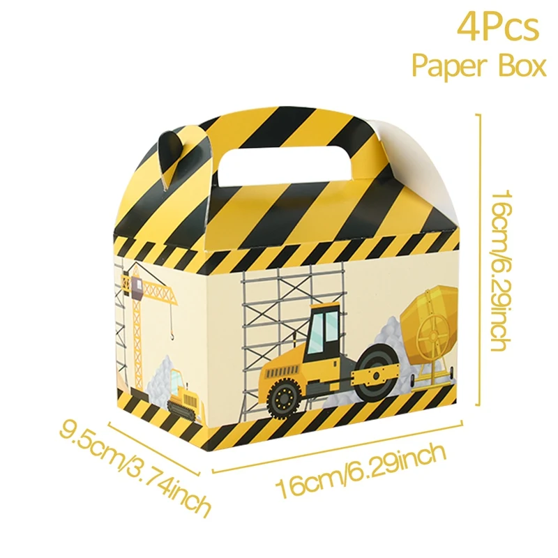 Description Picture 2 of itemConstruction Tool Boxes Trucks Theme Candy Gift Box Birthday Party Decor Kids Boy Construction Excavator Theme Party Supplies