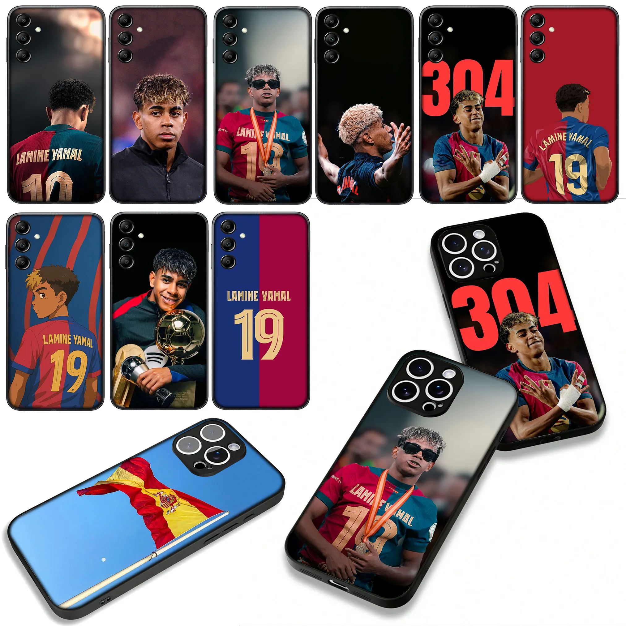 Soccer-Themed Protective Phone Cover with Spain No. 5 Design