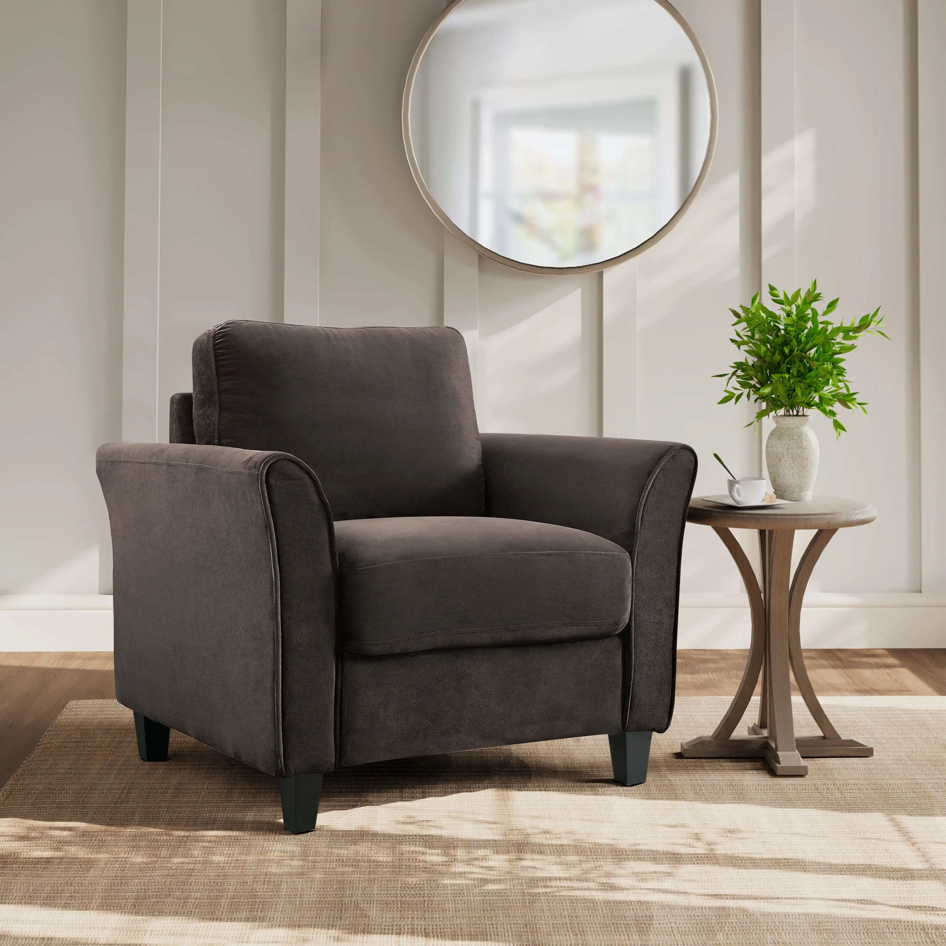 

Lifestyle Solutions Alexa Club Chair, Brown Fabric