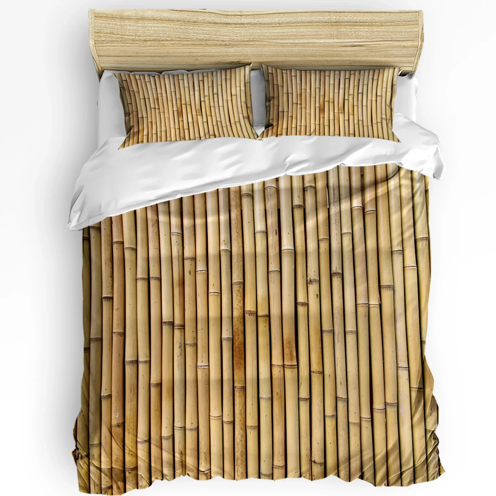 

Bamboo Retro Shabby Plant Printed Comfort Duvet Cover Pillow Case Home Textile Quilt Cover Boy Kid Teen Girl 3pcs Bedding Set