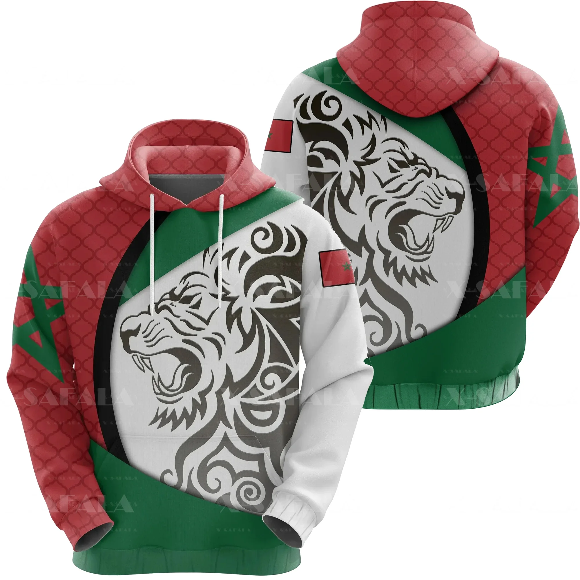 

MOROCCO Lion Coat Of Arms 3D Printed Zipper Hoodies Mens Pullover Sweatshirt Hooded Jersey Tracksuits Outwear Coat Casual