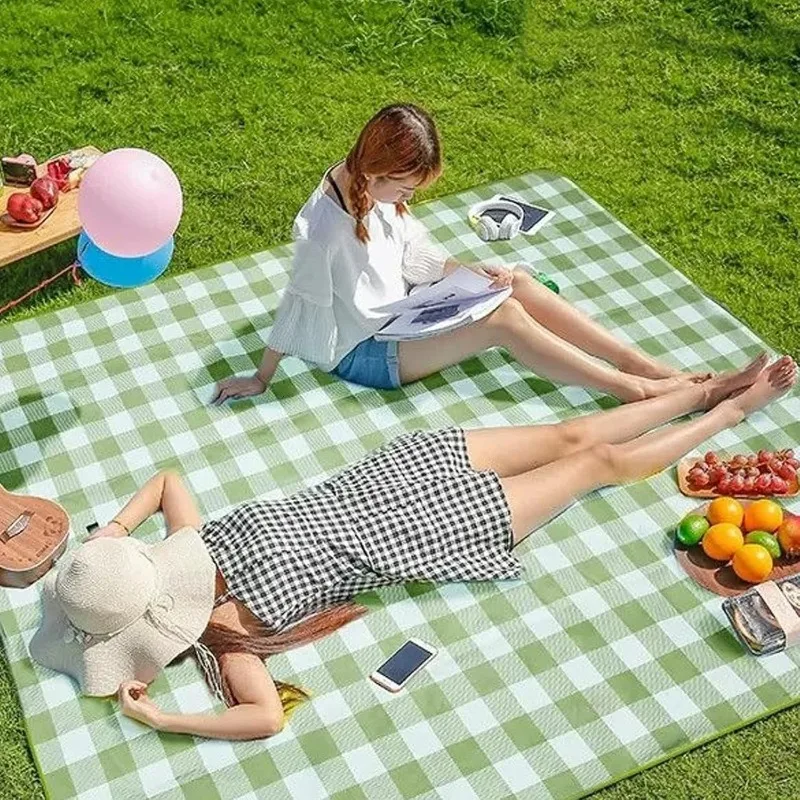방수 접이식 피크닉 담요 (캠핑, 여행, 해변, 마당용) 내구성 있는 야외 매트, 두껍고 가벼운 야외 러그