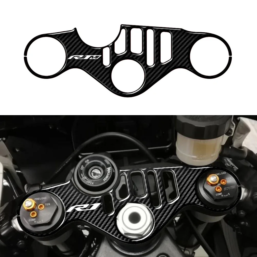 

R1M Motorcycle Carbon-look Top Triple Clamp Yoke Sticker For Yamaha YZF R1 R1M 2015-2024