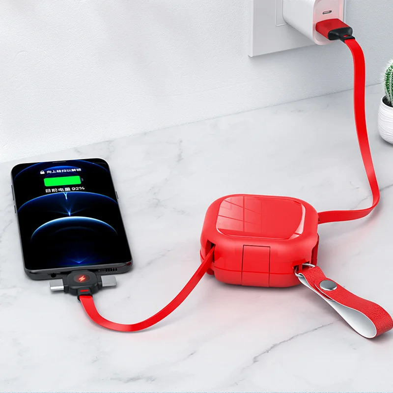 마이크로 데이터 케이블 3 in1 USB Type-C 케이블 다기능 저장 장치 고속 충전 케이블 개폐식 데이터 케이블 전화 충전기