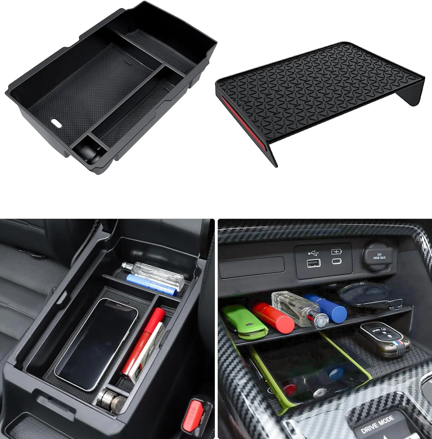 

2pcs Center Console Organizer Tray for CRV 2023 2024 Honda CR-V Accessories Secondary Storage Box Insert ABS Material