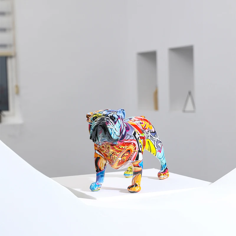 Creative Bulldog Resin Water Transfer Office Decor