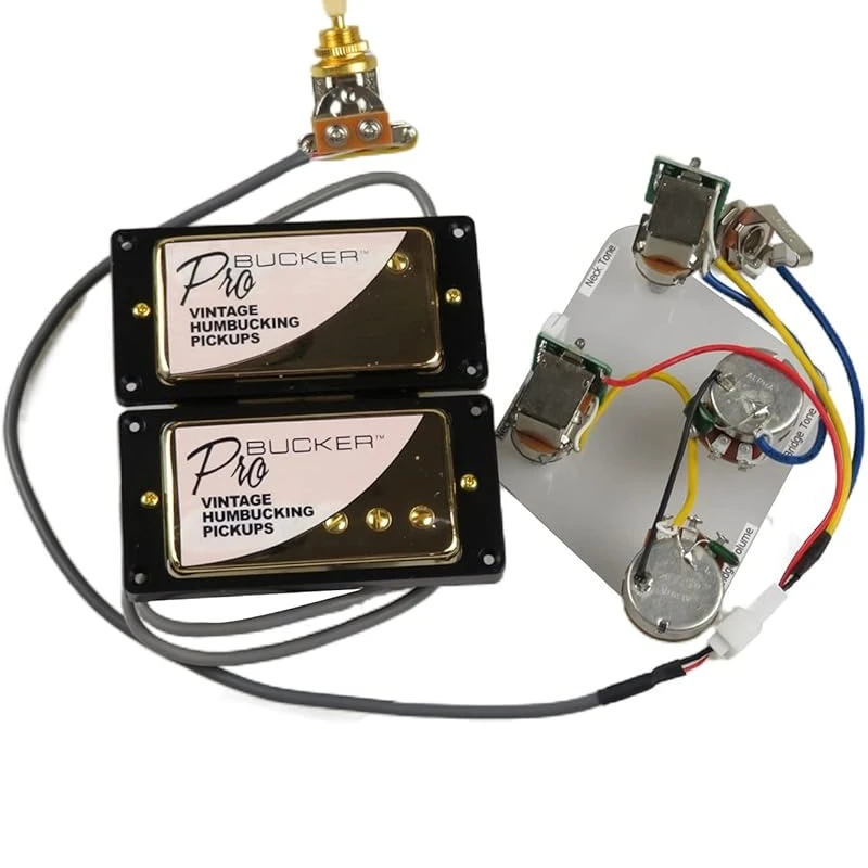 

Alnico 5 ProBucker Push/Pull жгут проводов с двойной катушкой, электрогитара, пикапы для Epiphone, гитара, хамбакер (Golden Bk)
