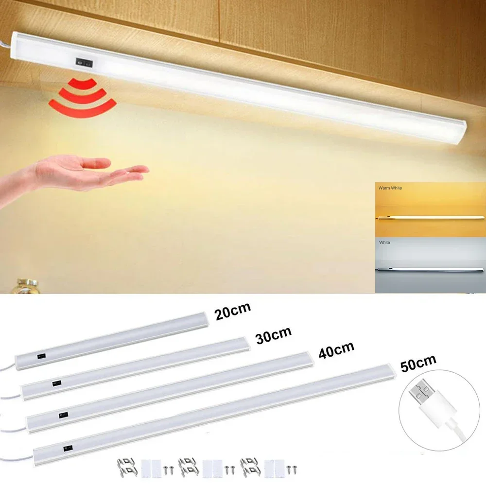 

20/30/50cm LED Under Cabinet Light PIR Motion Sensor Closet Night Light For Bedroom Kitchen USB Wardrobe Lamp Indoor Lighting