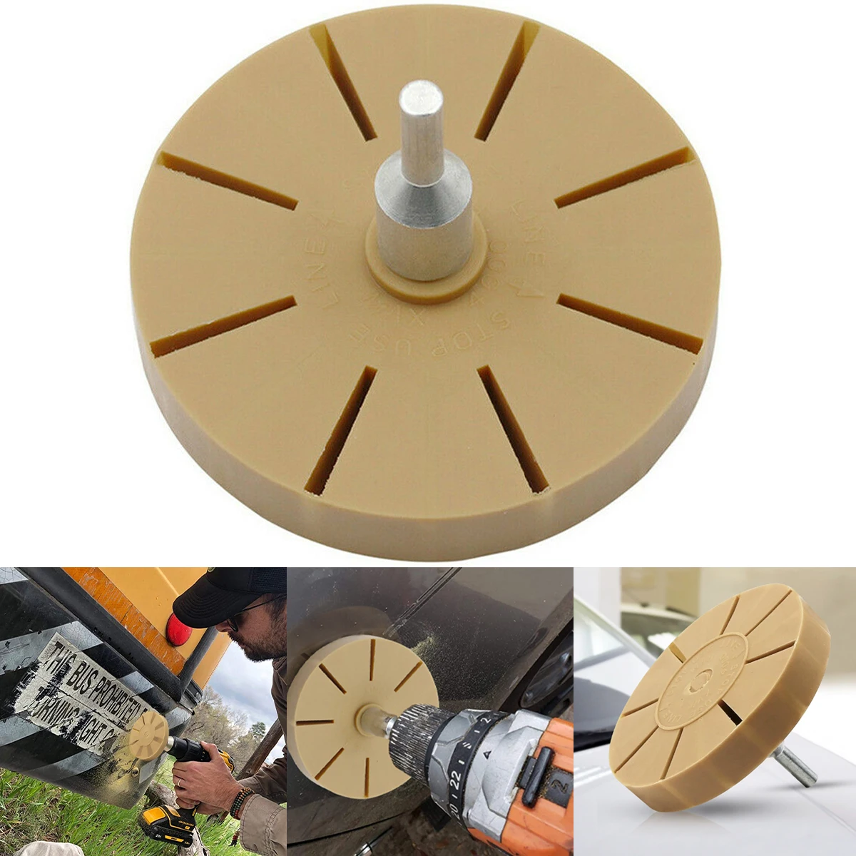 3.5Inch Decal Eraser Wheel Car Sticker Film Glue Remover Pin Stripe Adhesive Removal Tool Double Sided Adhesive Decal Remover