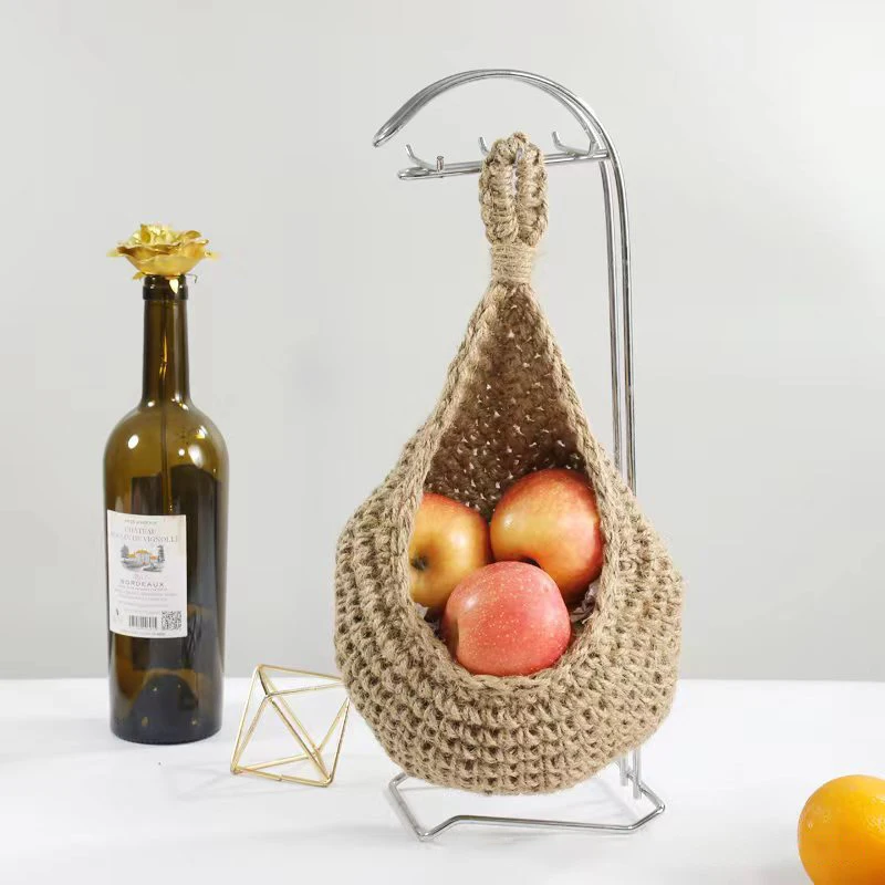 

Wall Hanging Hand Woven Basket for Fruit Vegetable Potato Cotton Rope Home Room Kitchen Storage Baskets L/XL/XXL