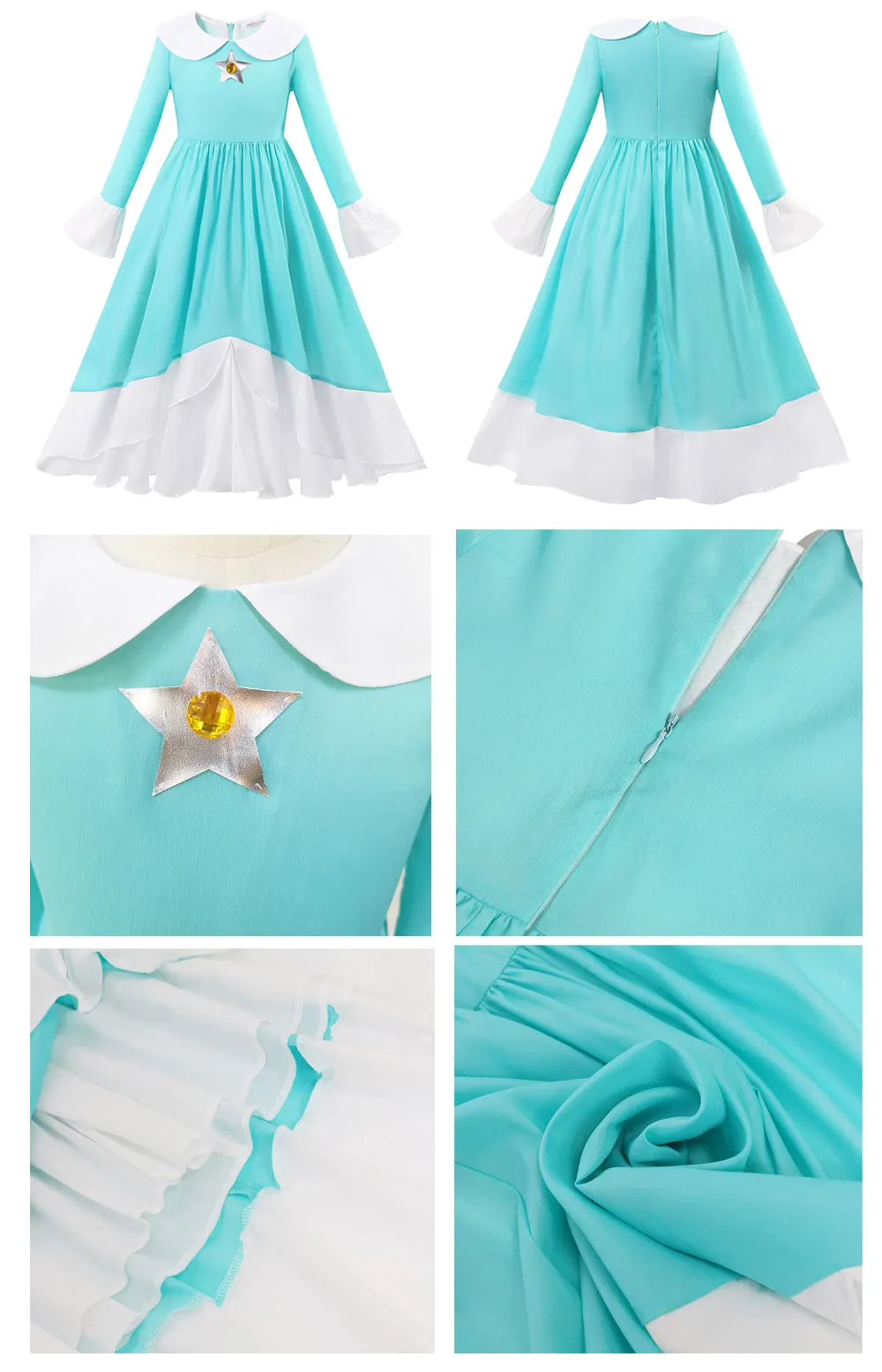 Peach Princess Dress For Girl Children Stage Performance Clothes Kids Carnival Birthday Party Revelry Festival Cosplay Costume