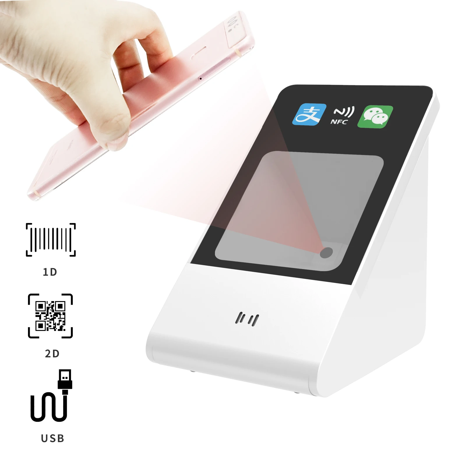 Supermarket Price Checker Alipay Qr Code Usb Port Desktop Omni Barcode Scanner