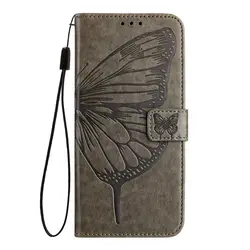 Elegant Butterfly Leather Flip Phone Case - Premium Protection and Style for Redmi 12 4G (5G) (GRAY)