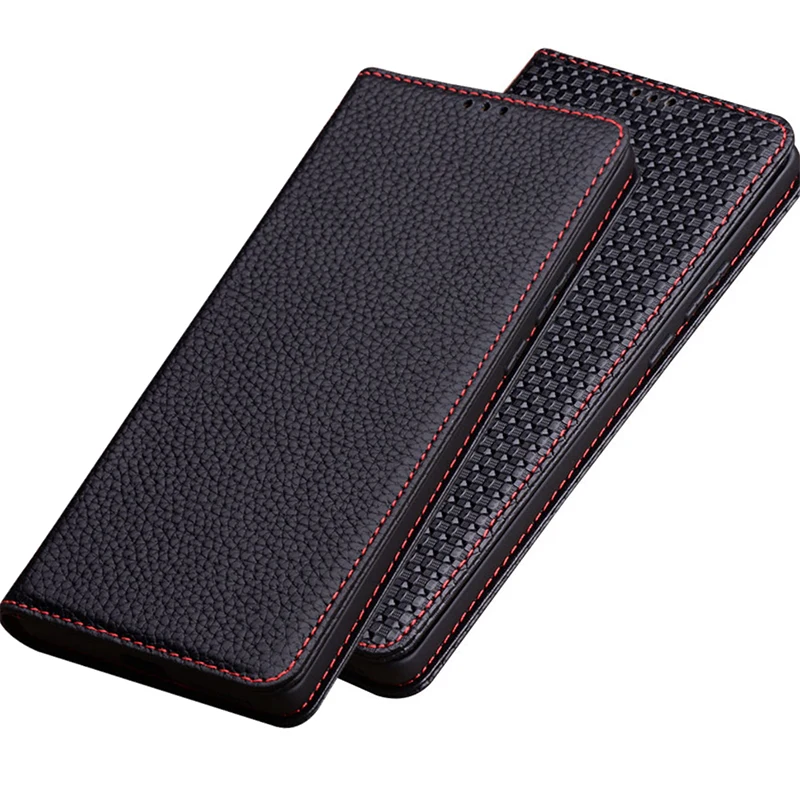 

Natural Leather Booklet Case for LG K71 K62 K61 K52 K50 K42 K41S K40S W41 Pro W31 Plus W11 Q60 Q52 Business Flip Cover Magnetic