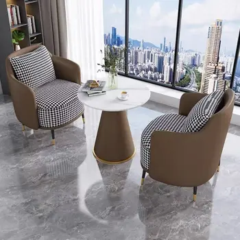 Simple light luxury single sofa coffee table combination leisure hotel reception sales office negotiation tables and chairs beau 1