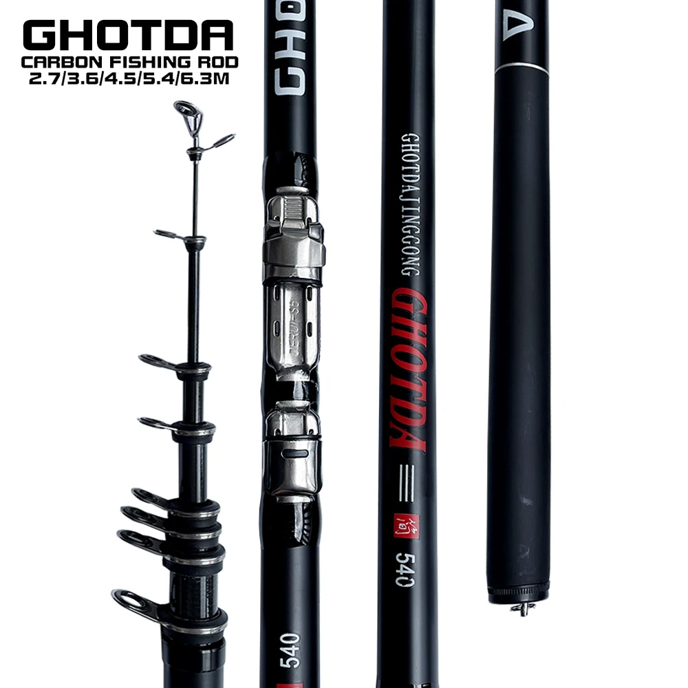 Telescopic Carbon Fishing Pole  Carbon Fiber Pesca Accessories