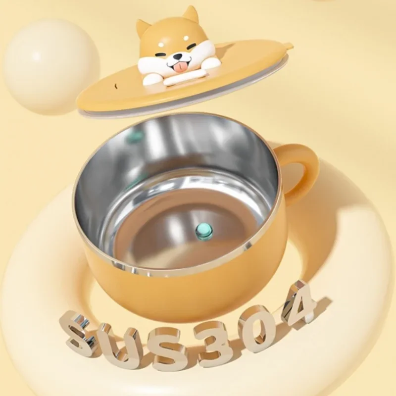 Stainless Steel Instant Noodle Bowl with Phone Holder