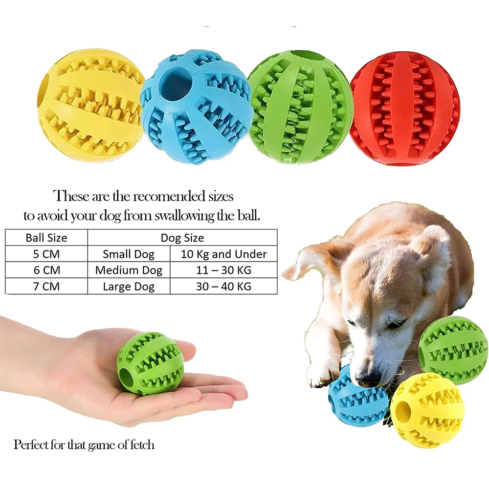 Dog Toys Rubber Ball Tooth Cleaning Snack Ball Toy For Puppies Large Dogs
