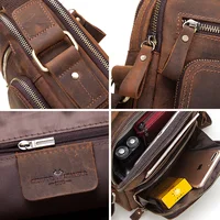 HUMERPAUL sac à bandoulière en cuir véritable pour hommes sacs croisés Vintage grande capacité mâle messager sac fourre-tout voyage Bolso Hombres 5