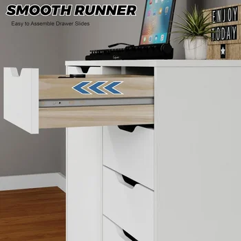 5-Drawer Chest With 1 Door Dresser for Bed Room Furniture Office Organization and Storage Chest of Drawers in the Bedroom Vanity 5