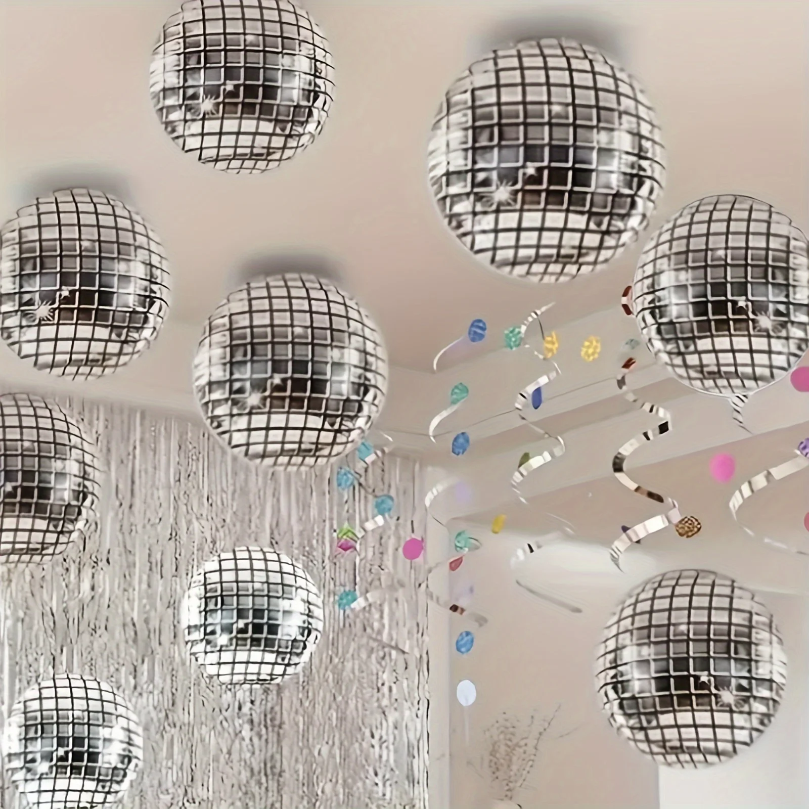 Silver Disco Balloons for Celebrations and Themed Events