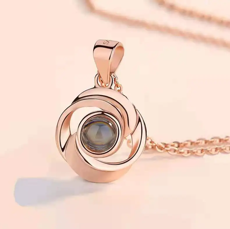 Customized Photo Projection Necklace Mother's Day Mum Gift Lover Personalized Picture Name Memory Jewelry Birthday Gifts