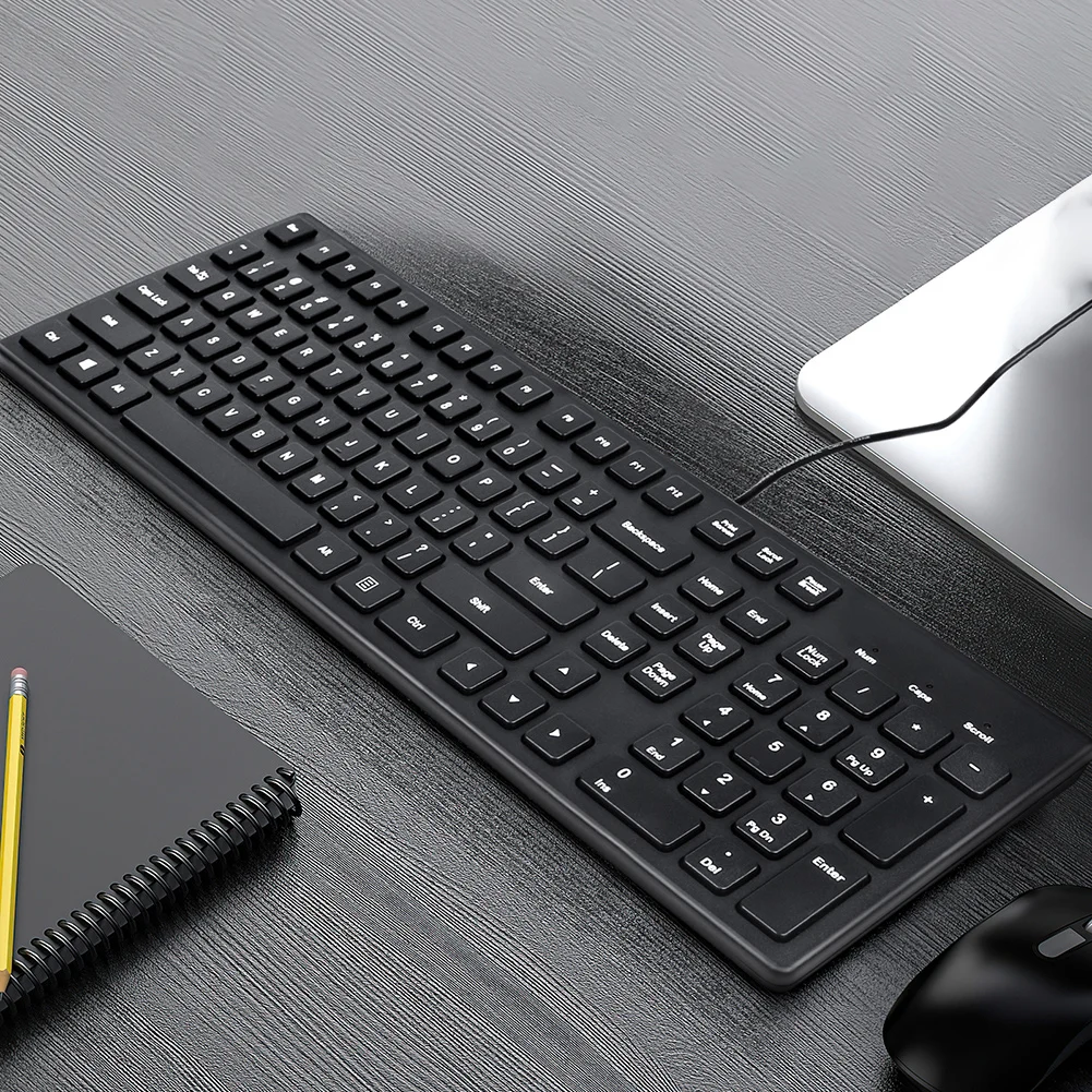 Business Office Computer Keyboard 108 Keys High-Sensitive Wired Mechanical Gaming Keyboard Waterproof USB for Office Gaming