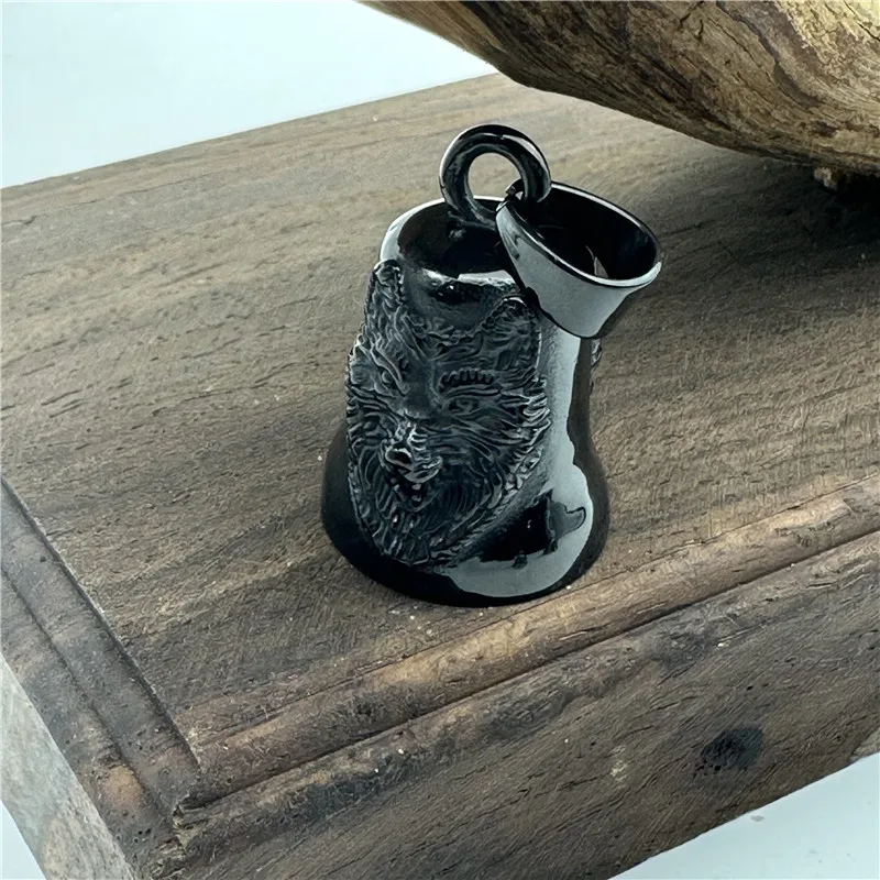 Vikings Wolf Necklace 316L Stainless Steel Jewelry Punk Biker Polishing Bell Man Pendant 6