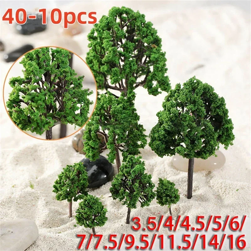 10/5/20pcs Pine Trees Model Green For Scale Railway Layout 15cm Miniature Sandtable Model Scenery DIY for home Building - 2