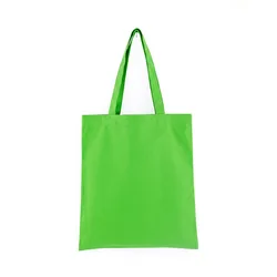 Blank Color Custom Logo Eco - friendly Canvas Tote Bag - Premium Hand - held Shoulder Bag - Print logo (Green 2)