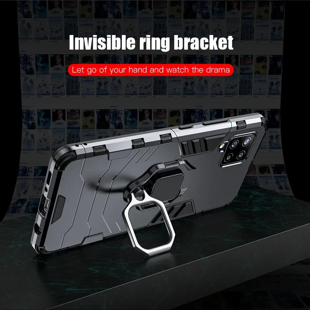 حافظة مقاومة للصدمات مع حامل دائري ، غطاء هاتف لها...