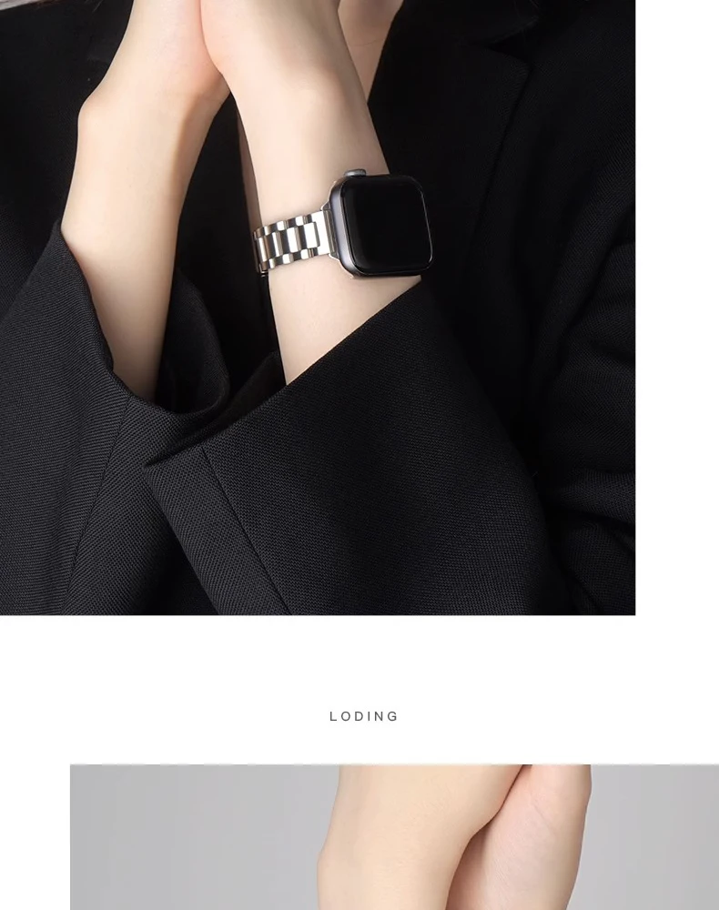 Women Strap For Apple Watch Ultra 6 7 8 Band SE 49mm 44mm 40mm 41mm Slim Stainless Steel Bracelet For iWatch 3 42mm 38mm Strap