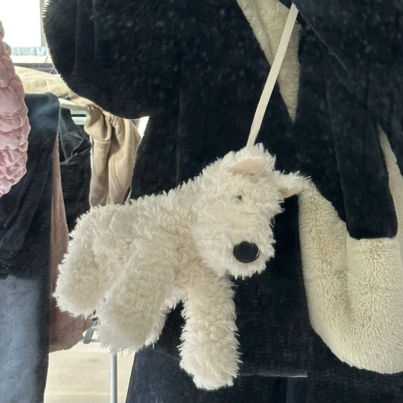 Cute Puppy Plush Bag Doll Bag One Shoulder Crossbody