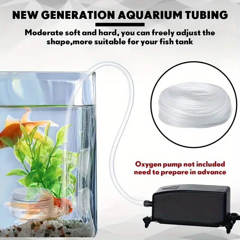 Aquarium Air Pump Fish Tank Aerator Pipe Silicone Oxygen Hose 4 Inner Diameter