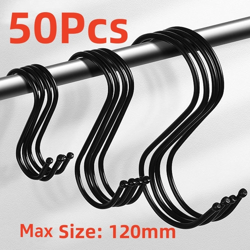 Kitchen Hooks Hanging Metal Hook Stainless steel closet organizer handbag holder Kitchen tools 10/50pcs