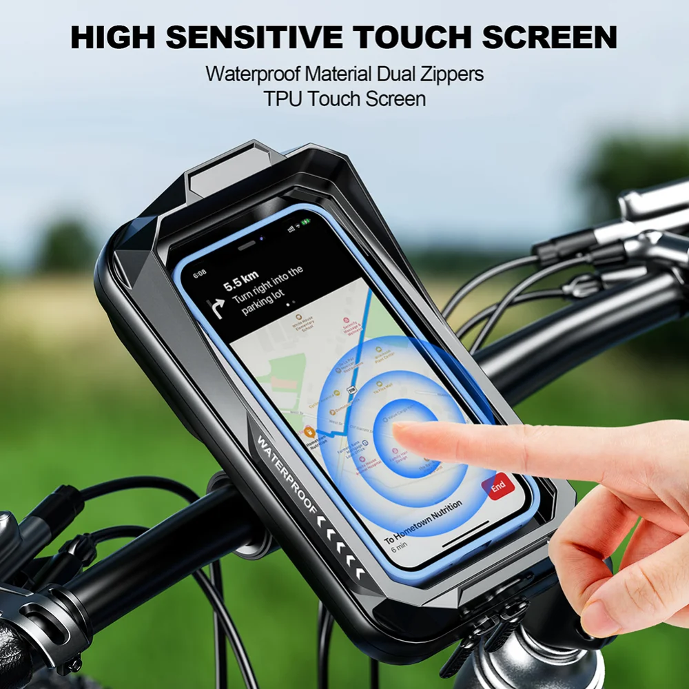Waterproof Handlebar Phone Holder and Case for Bikes and Motorcycles
