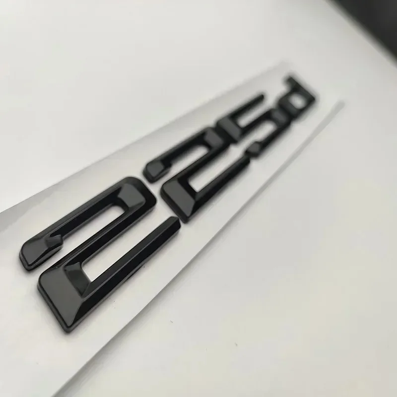 Sleek 3D Black Car Logo Emblem Rear Trunk Letter Sticker Set