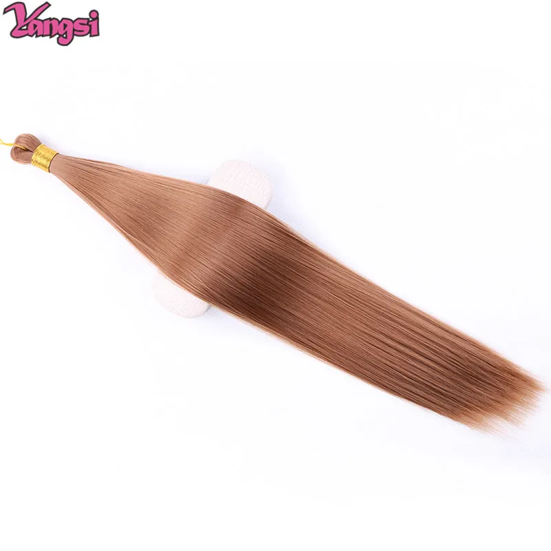 Full Star Straight Synthetic Bulk Hair Extensions 22" High Temperature Hair Bundles For Braiding Crochet Hair Black Brown Blonde 5