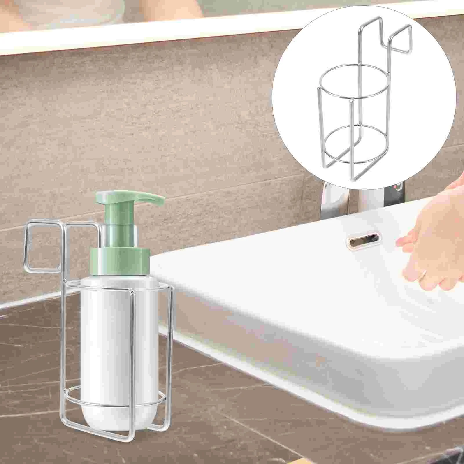

Hand Sharps Box Holder Rack Shampoo Pump Bottle Basket Punch Free Hanging Metal Shelf For Storage