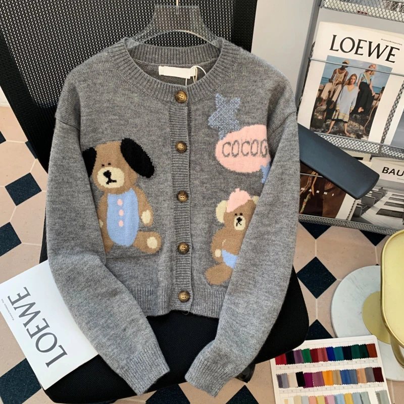 Korean autumn winter fluffy warm bear sweater coat SD00893