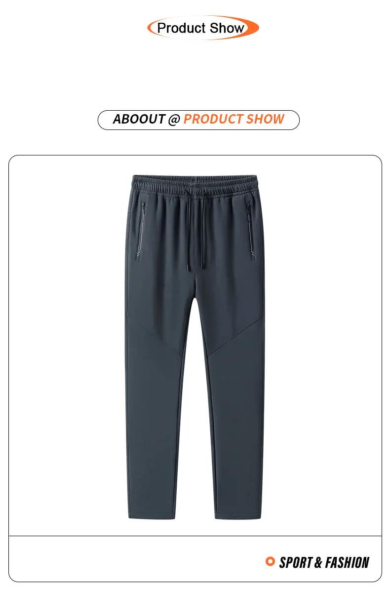 Mens Winter Running Pants - Windproof Fleece Joggers Waterproof Thermal Sweatpants