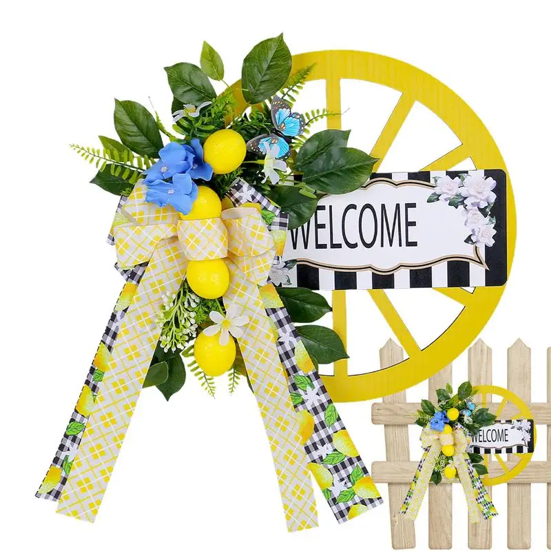 

Unique Spring Wheel Wreath Lightweight For Wall Hanging Decoration Ornaments Wall Decor 14.2Inch Home Decor Accents & Wreaths