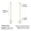 c.citybeauty – boucles d'oreilles élégantes en perles naturelles pour femmes, longue chaîne, en acier inoxydable plaqué or 18 carats, bijoux quotidiens